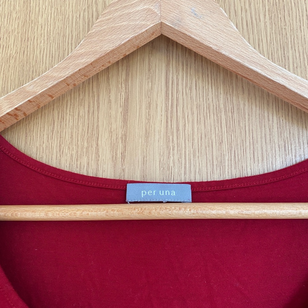 M&S Plain Red Romantic Blouse with Ruffle Sleeves (Womenโs Size UK 10) - Picture 3 of 5